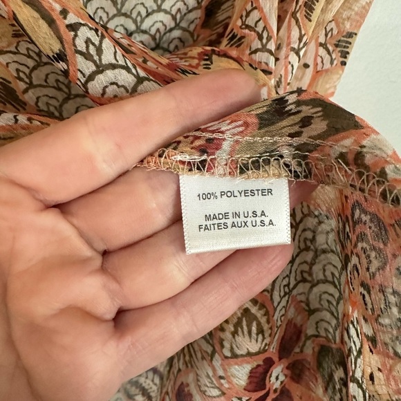 Misa Los Angeles Women’s Short Flutter Sleeve Tie V-Neck Blouse Sz L GUC - Picture 5 of 9